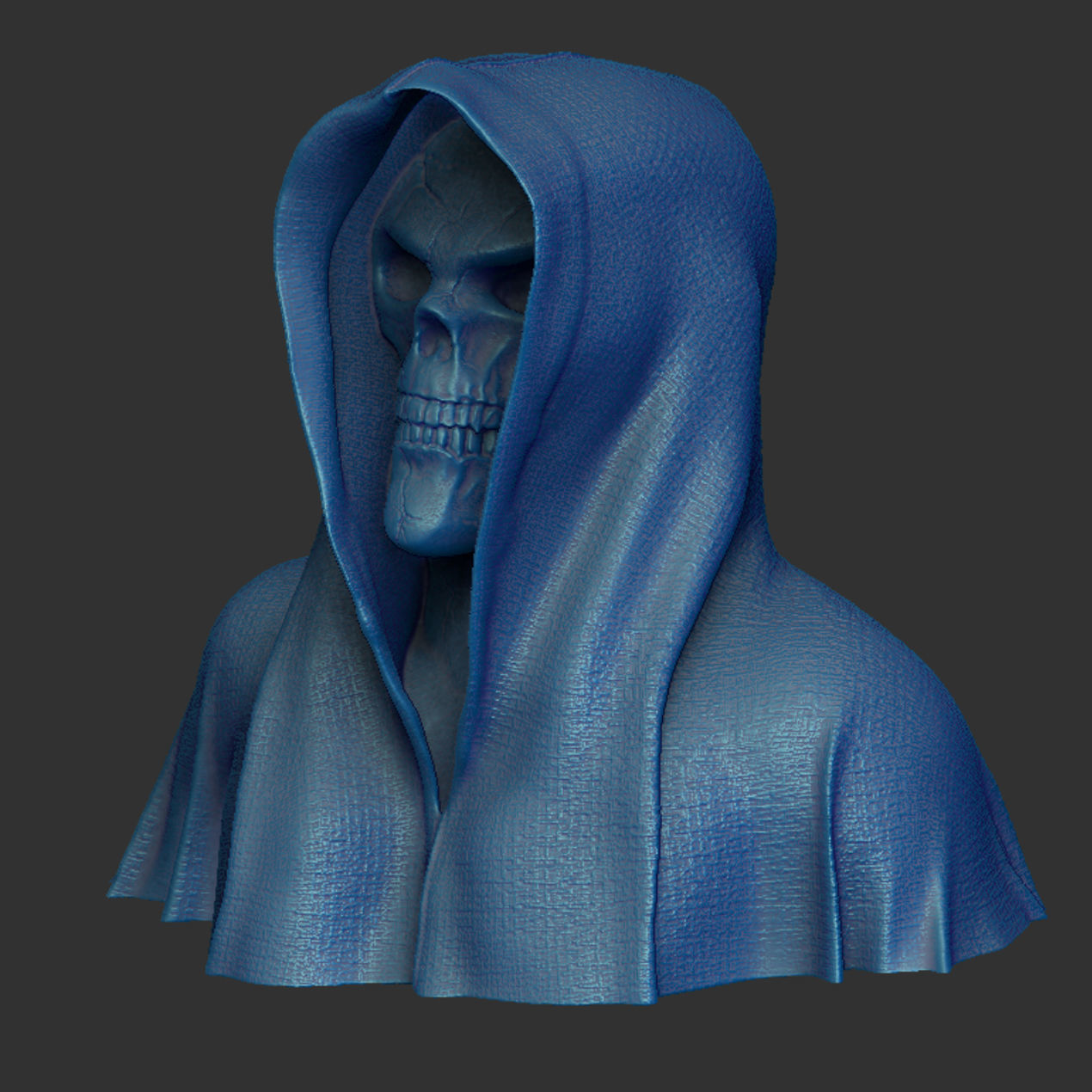 Cape-Skull Bust 3D print model_2