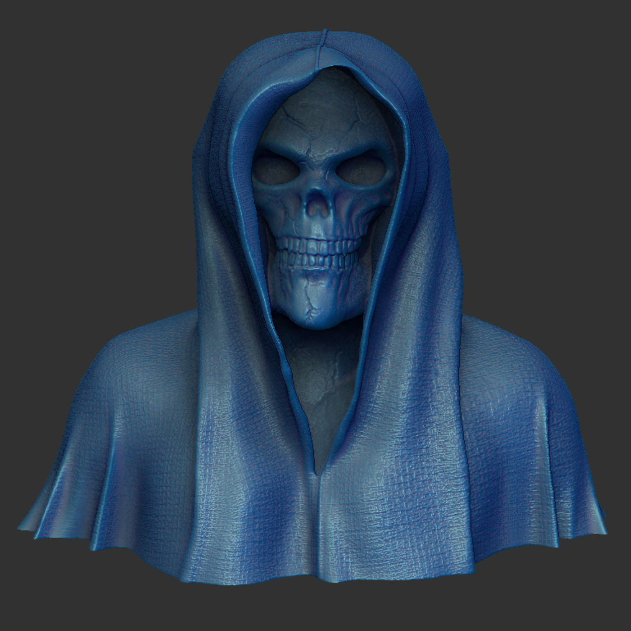 Cape-Skull Bust 3D print model_6