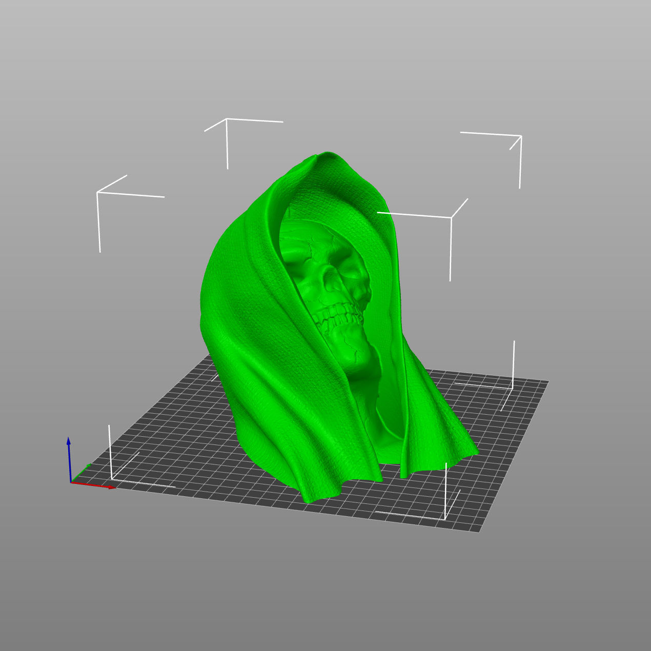 Cape-Skull Bust II in 2 Variants 3D print model_3