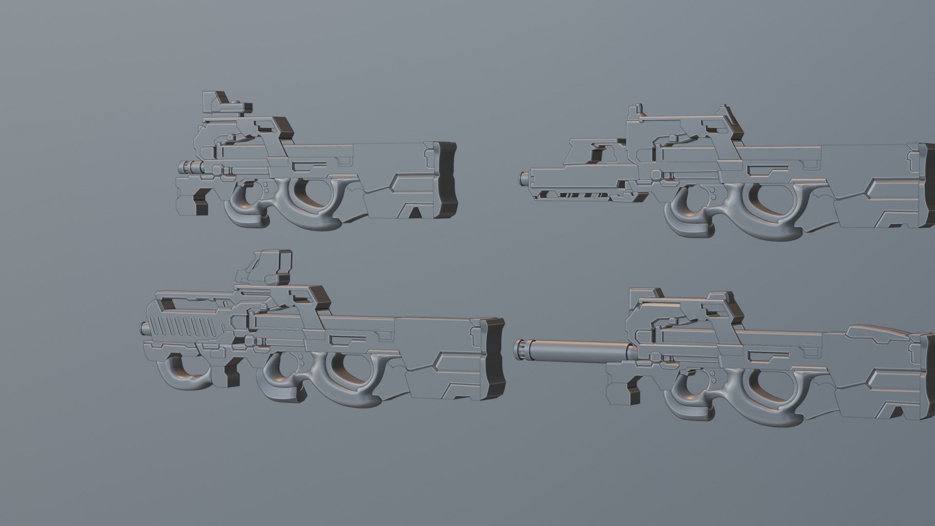 P90 gun collection 3D model_41