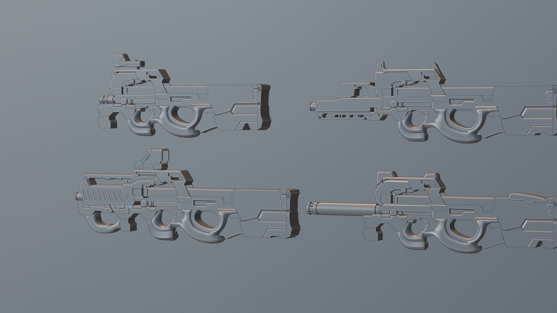 P90 gun collection 3D model_42