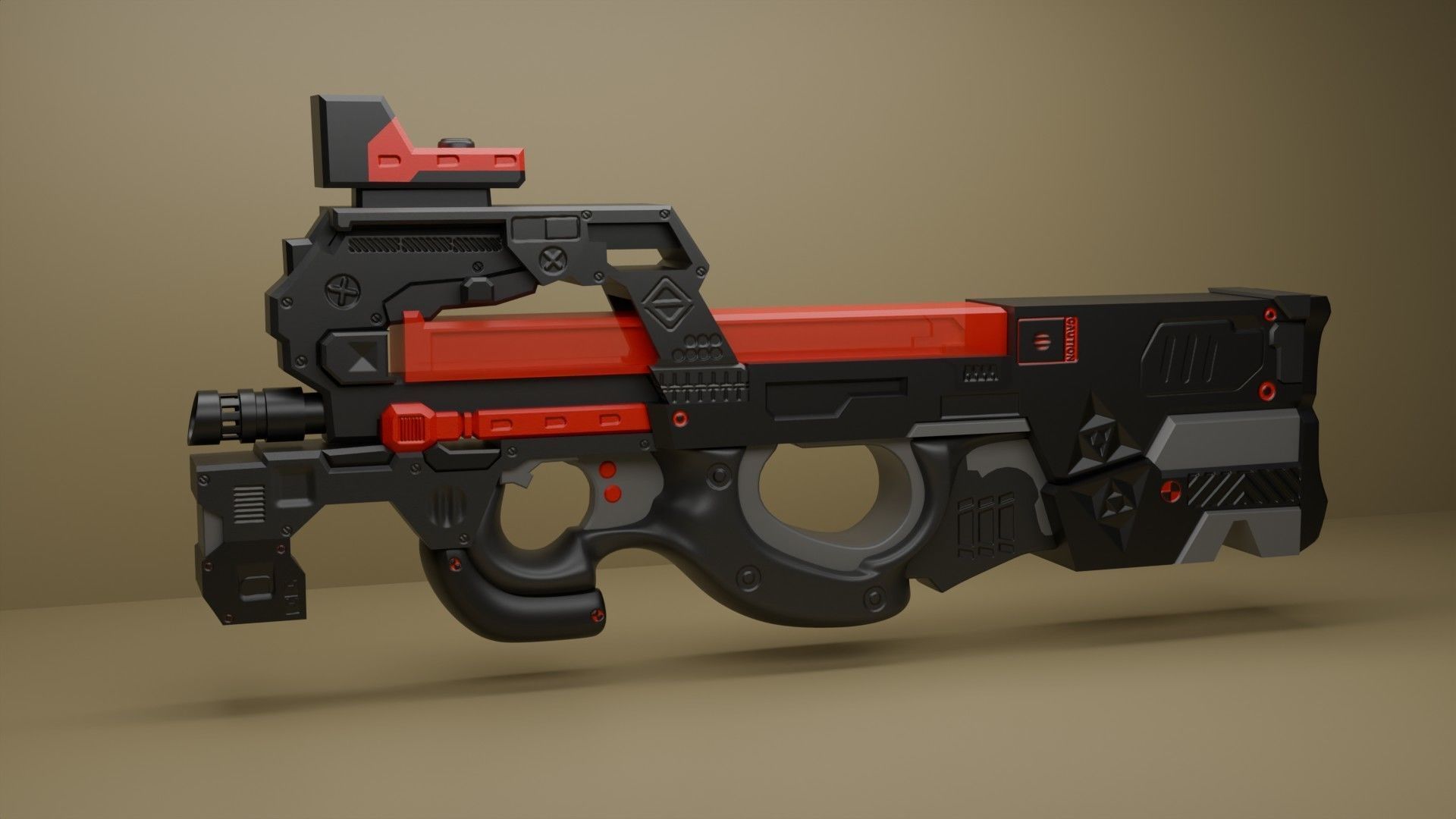 P90 gun collection 3D model_2