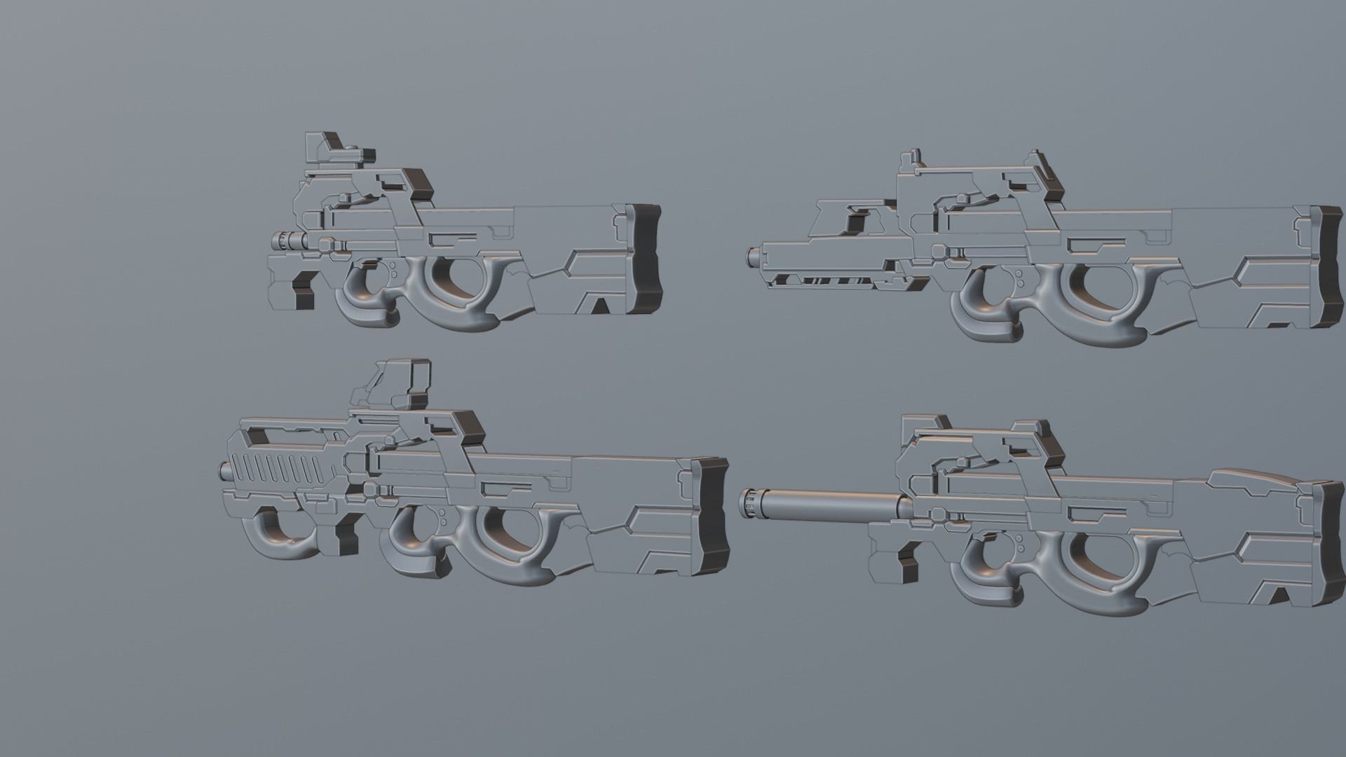 P90 gun collection 3D model_47