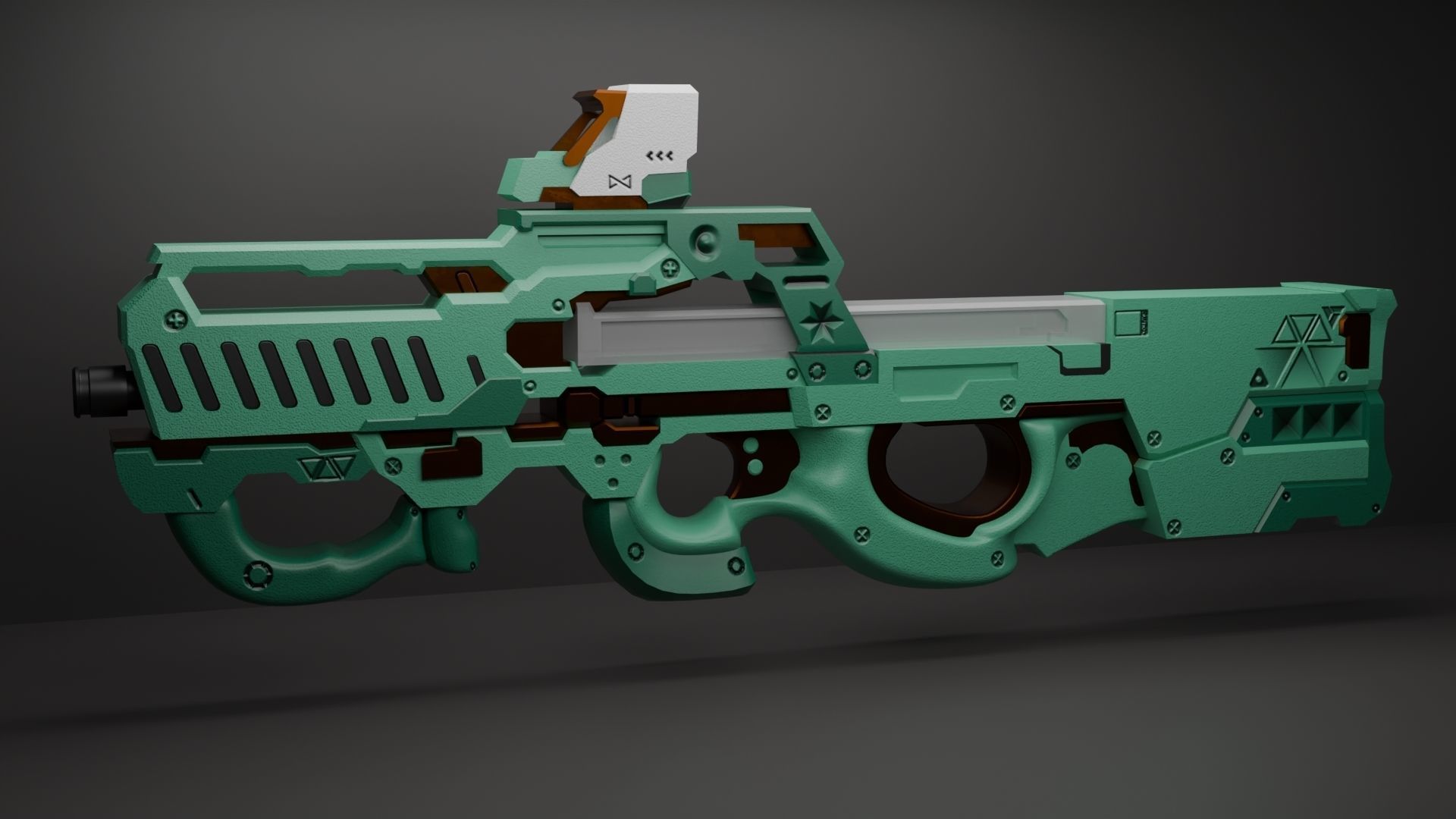 P90 gun collection 3D model_4