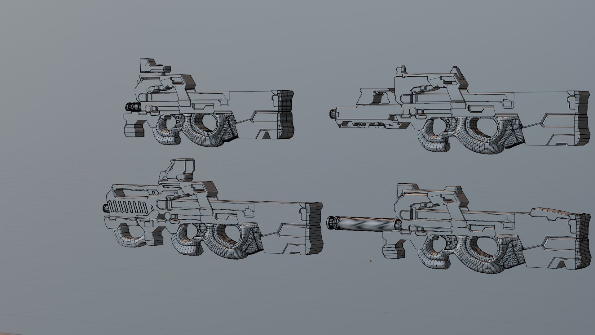 P90 gun collection 3D model_46
