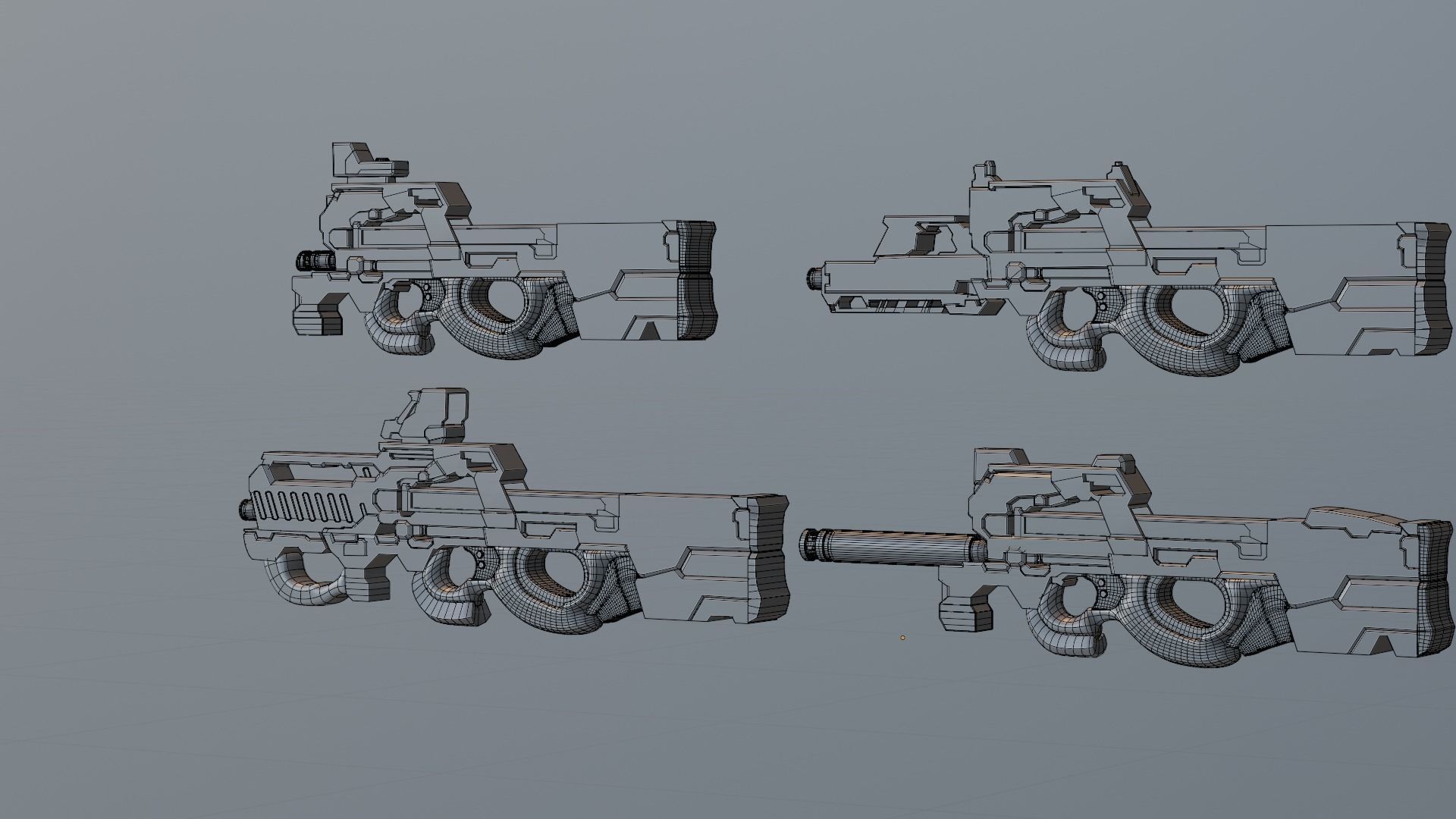 P90 gun collection 3D model_43