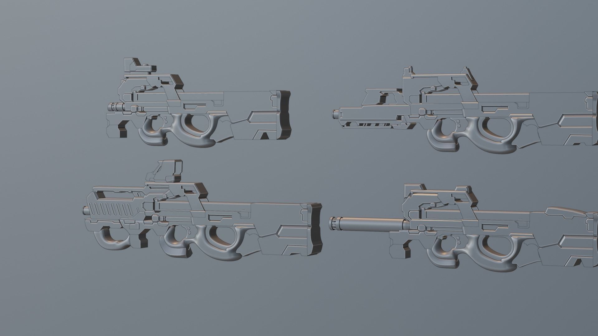 P90 gun collection 3D model_44
