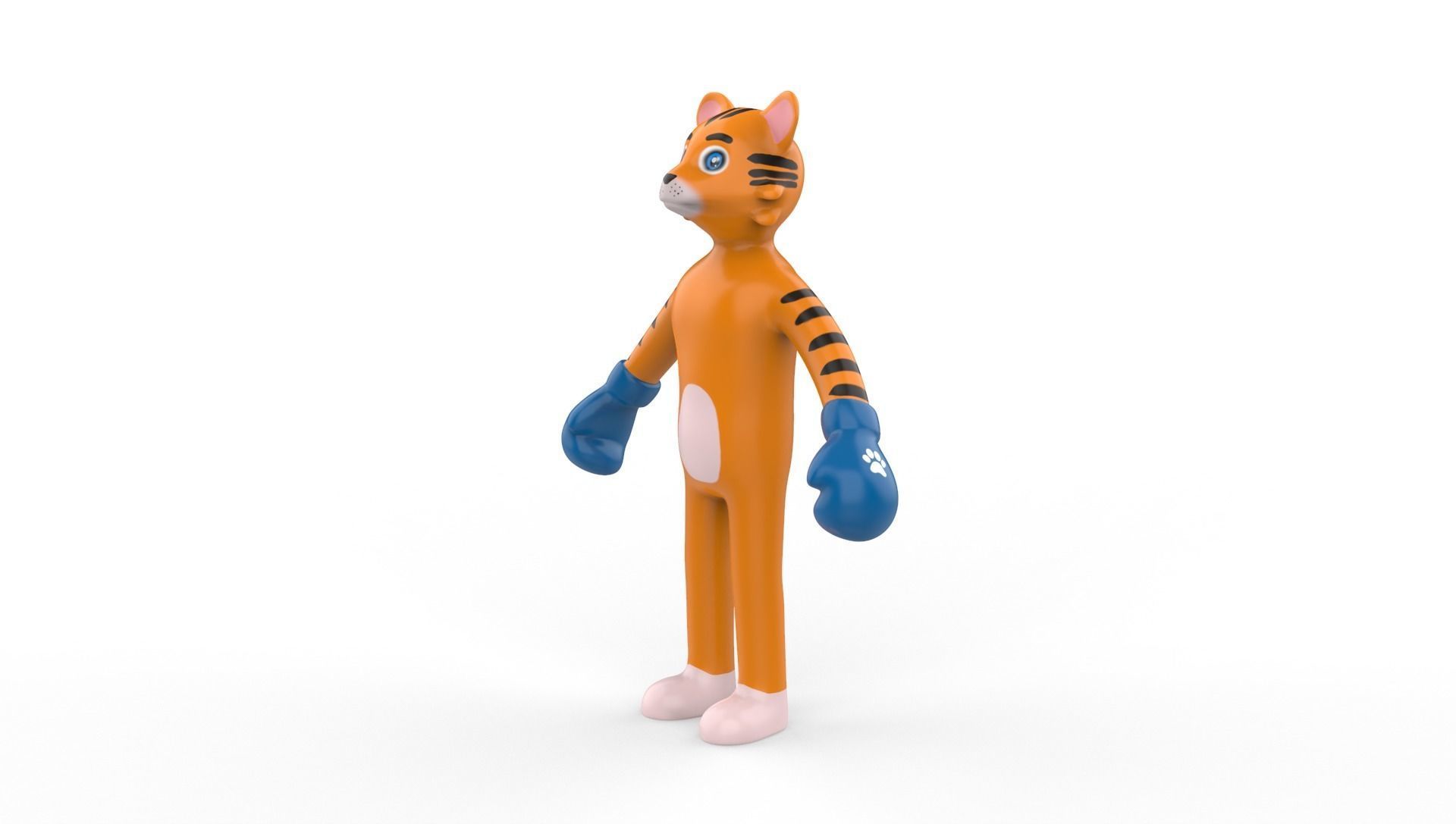 Boxing Tiger Animal Animated Low-poly 3D model_9