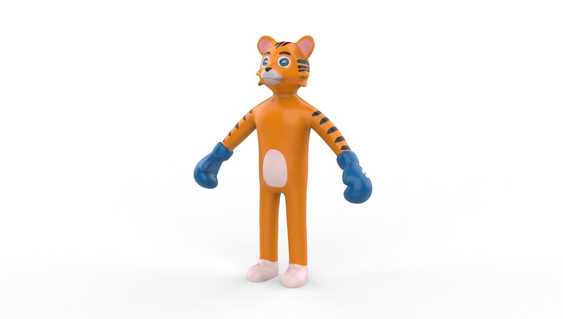 Boxing Tiger Animal Animated Low-poly 3D model_8