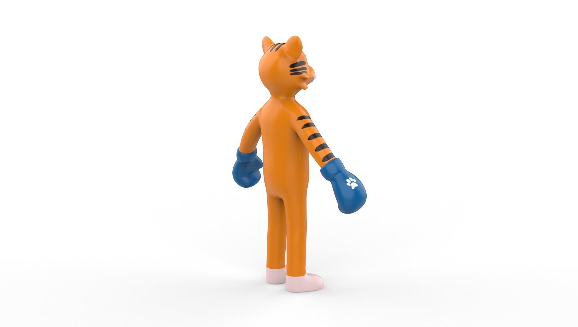 Boxing Tiger Animal Animated Low-poly 3D model_16