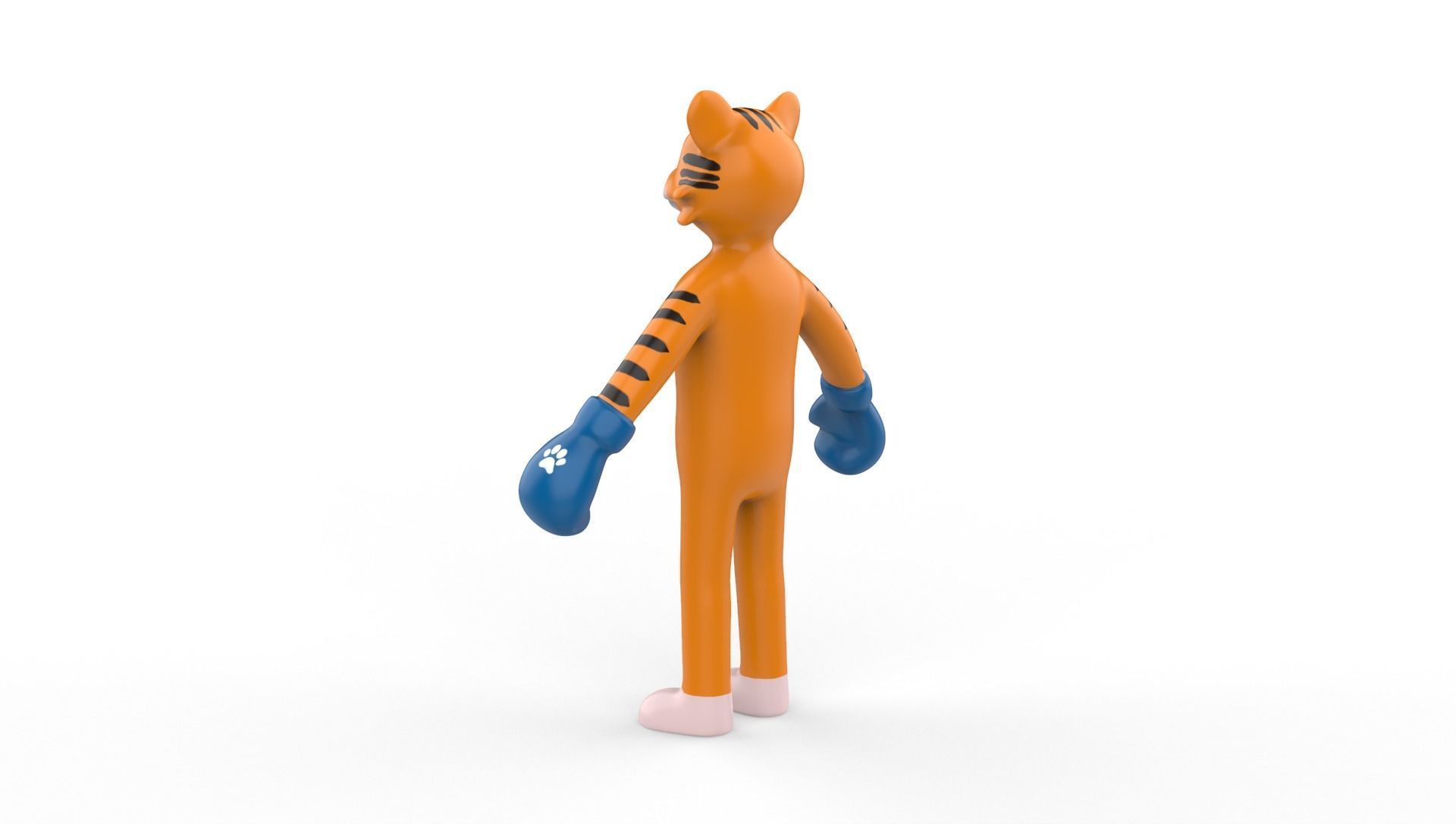 Boxing Tiger Animal Animated Low-poly 3D model_12