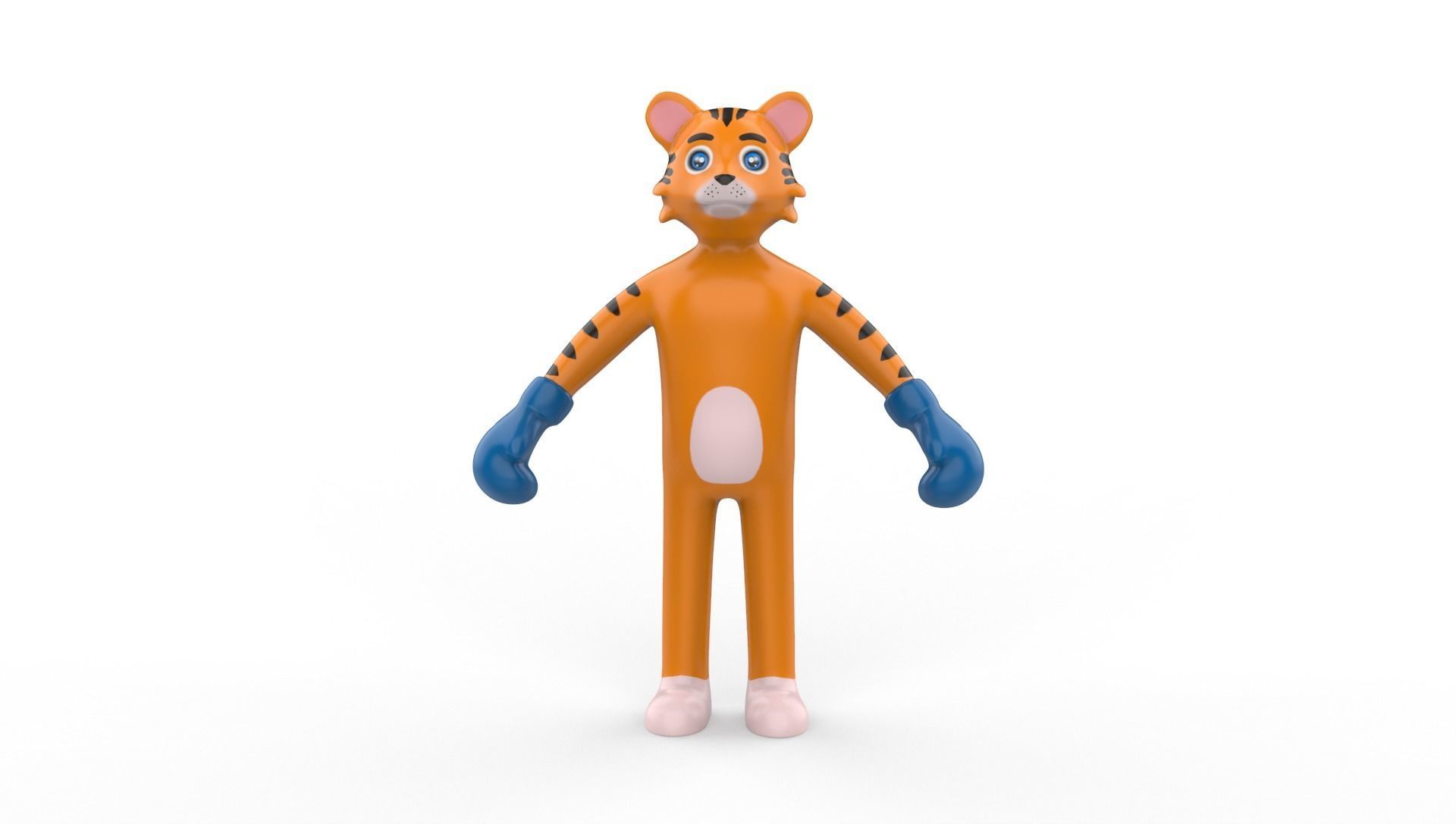 Boxing Tiger Animal Animated Low-poly 3D model_7