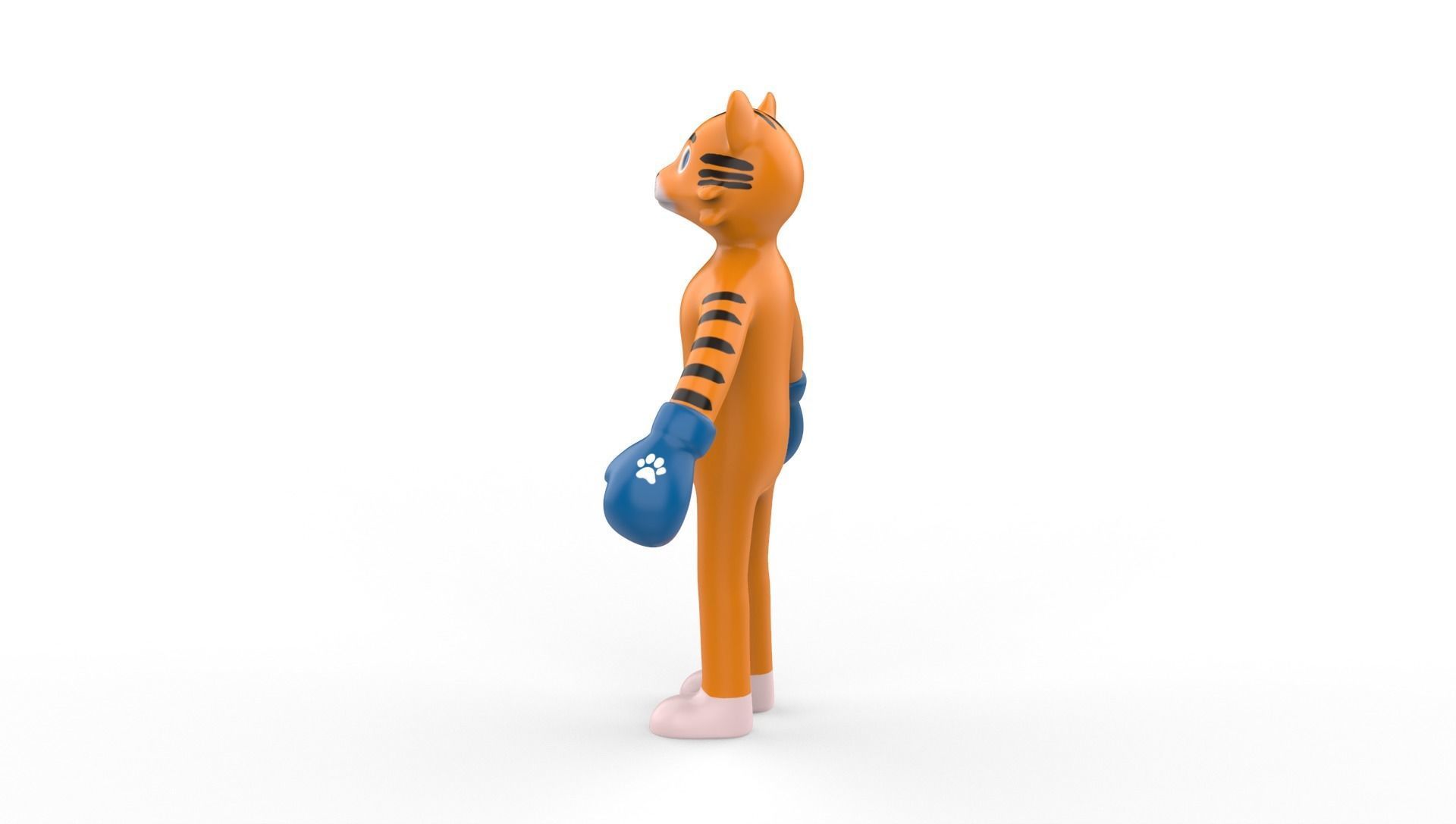 Boxing Tiger Animal Animated Low-poly 3D model_11