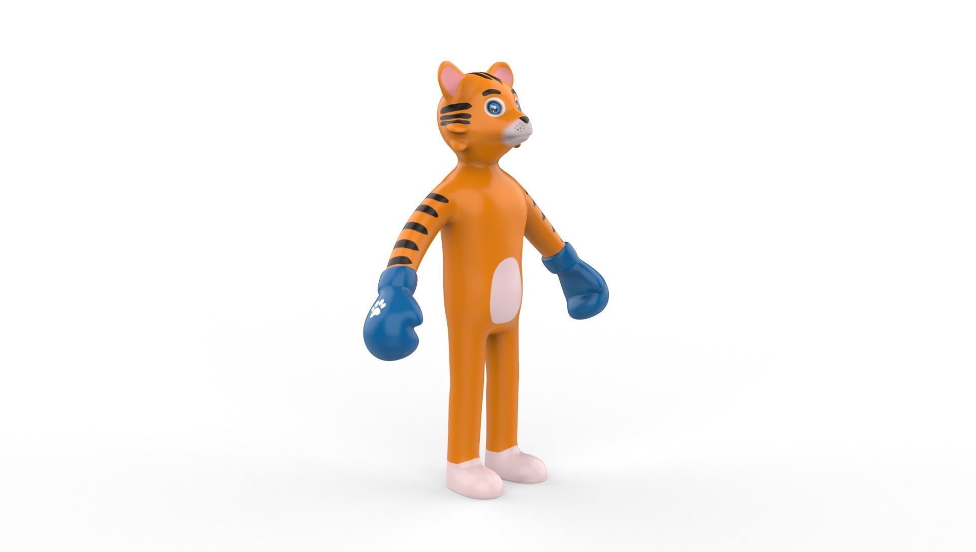 Boxing Tiger Animal Animated Low-poly 3D model_19