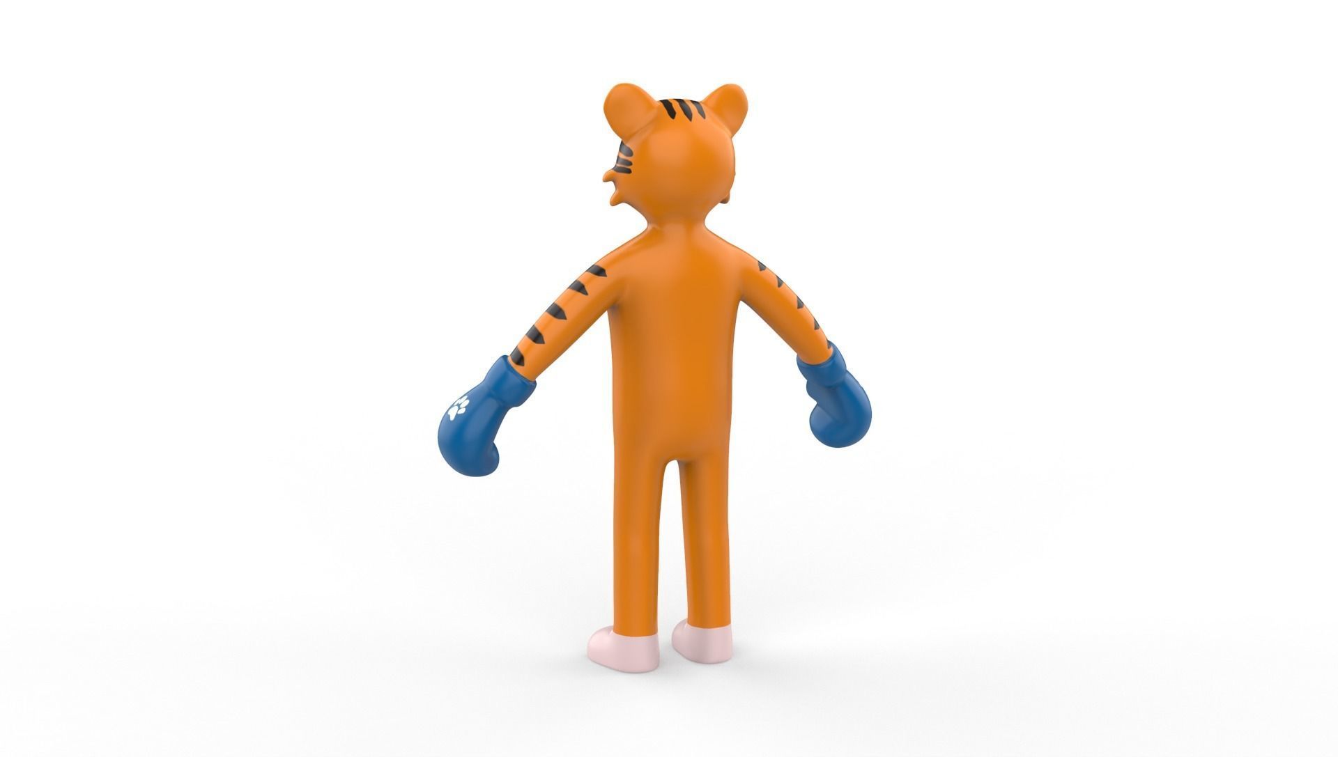 Boxing Tiger Animal Animated Low-poly 3D model_13