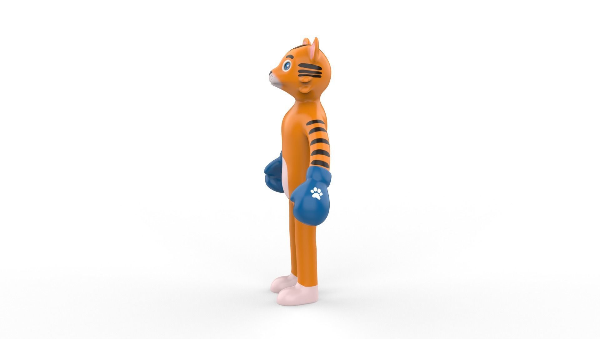 Boxing Tiger Animal Animated Low-poly 3D model_10