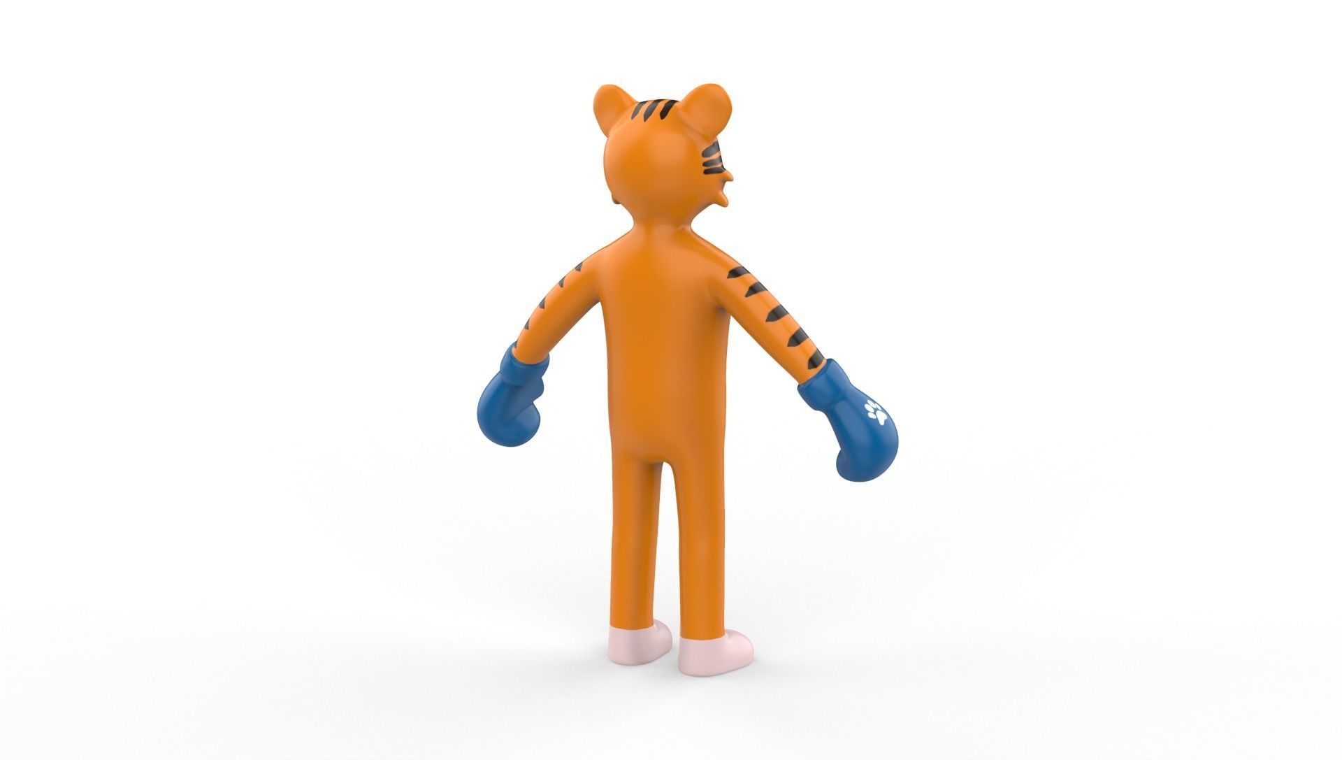 Boxing Tiger Animal Animated Low-poly 3D model_15