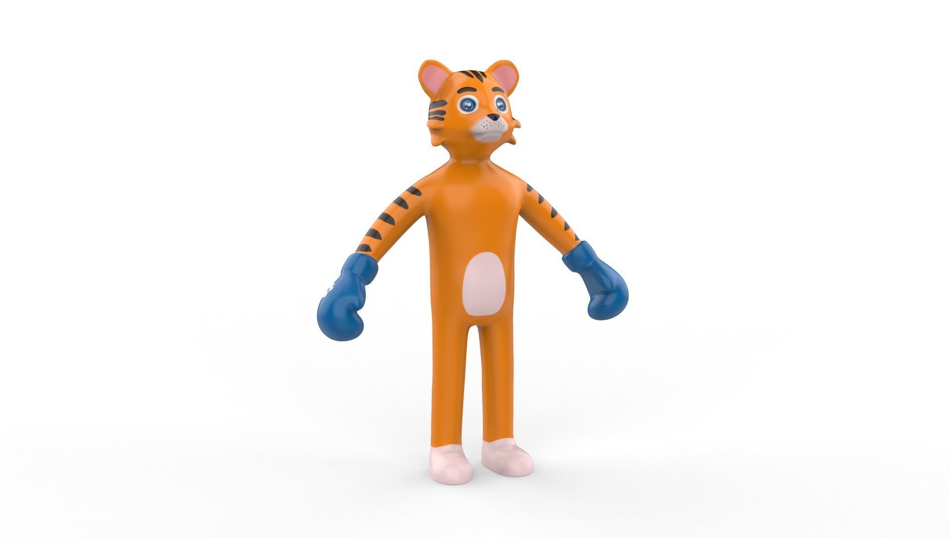 Boxing Tiger Animal Animated Low-poly 3D model_20