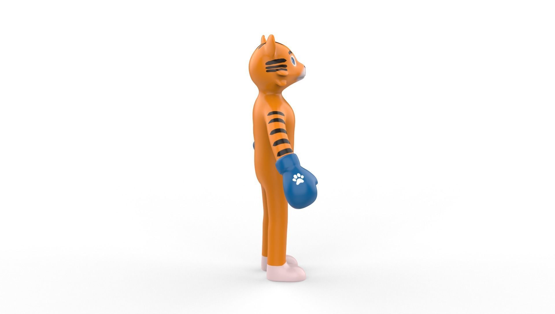 Boxing Tiger Animal Animated Low-poly 3D model_17