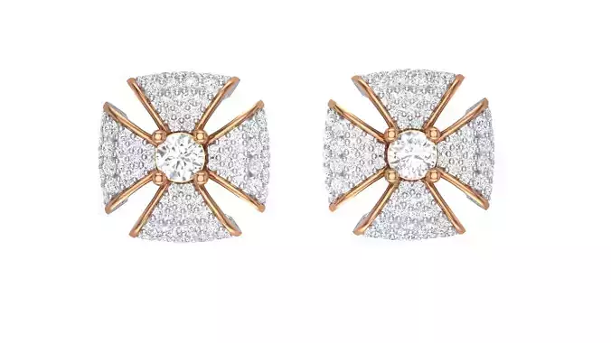 Women Diamond Earrings stl obj gltf glb 3mf renders details
