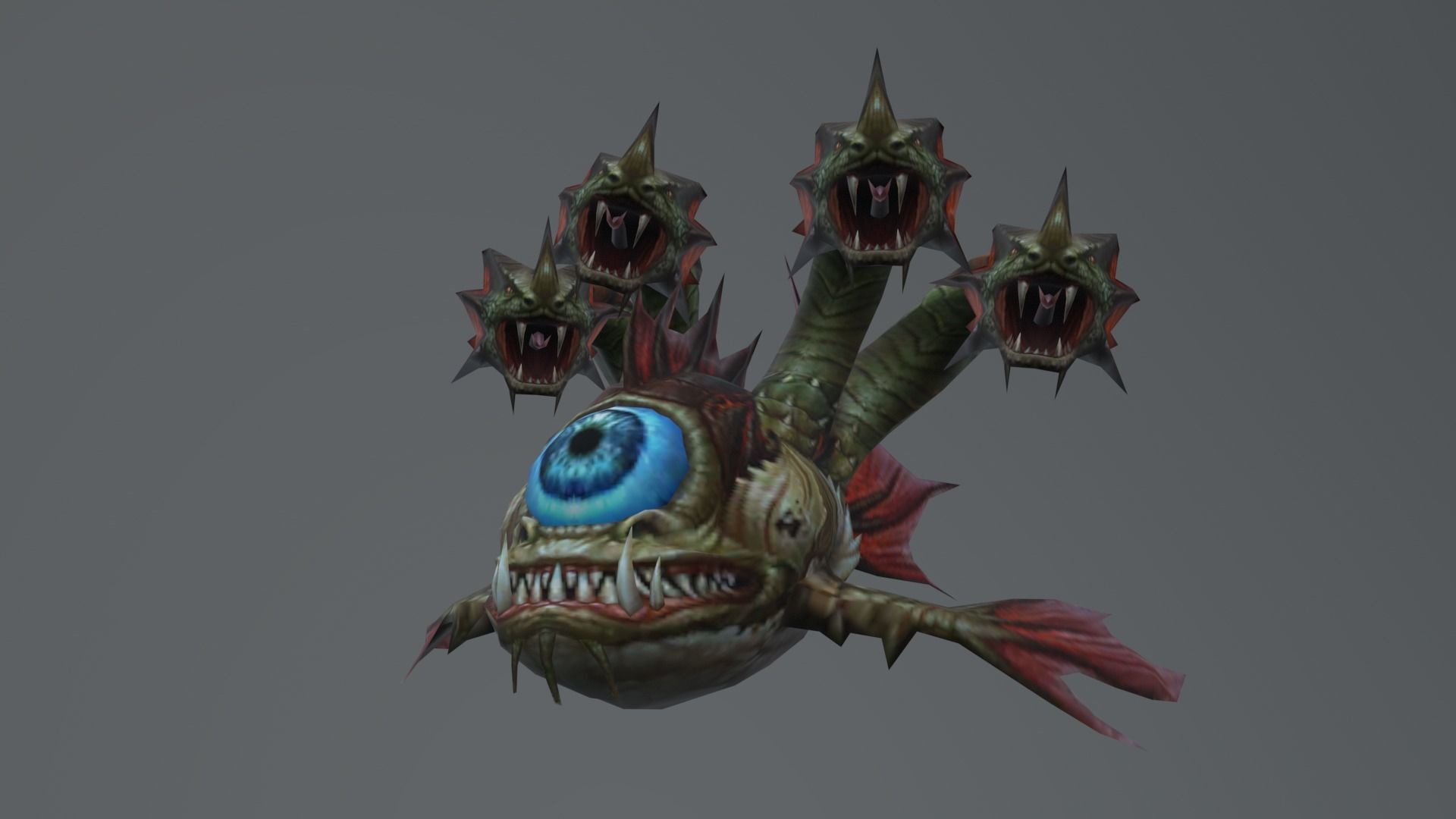 Monster Fish Dragon Low-poly 3D model_3