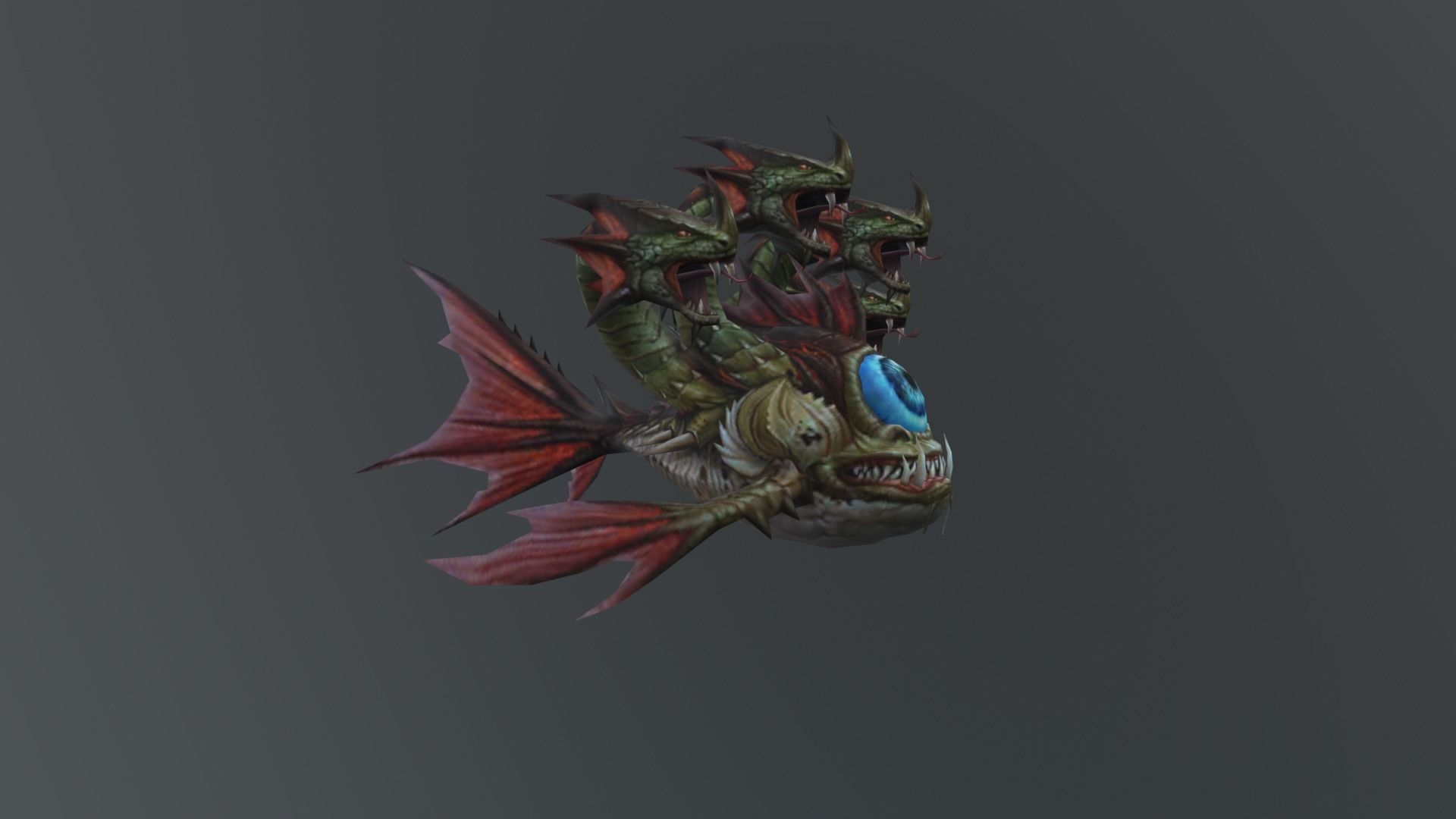 Monster Fish Dragon Low-poly 3D model_1