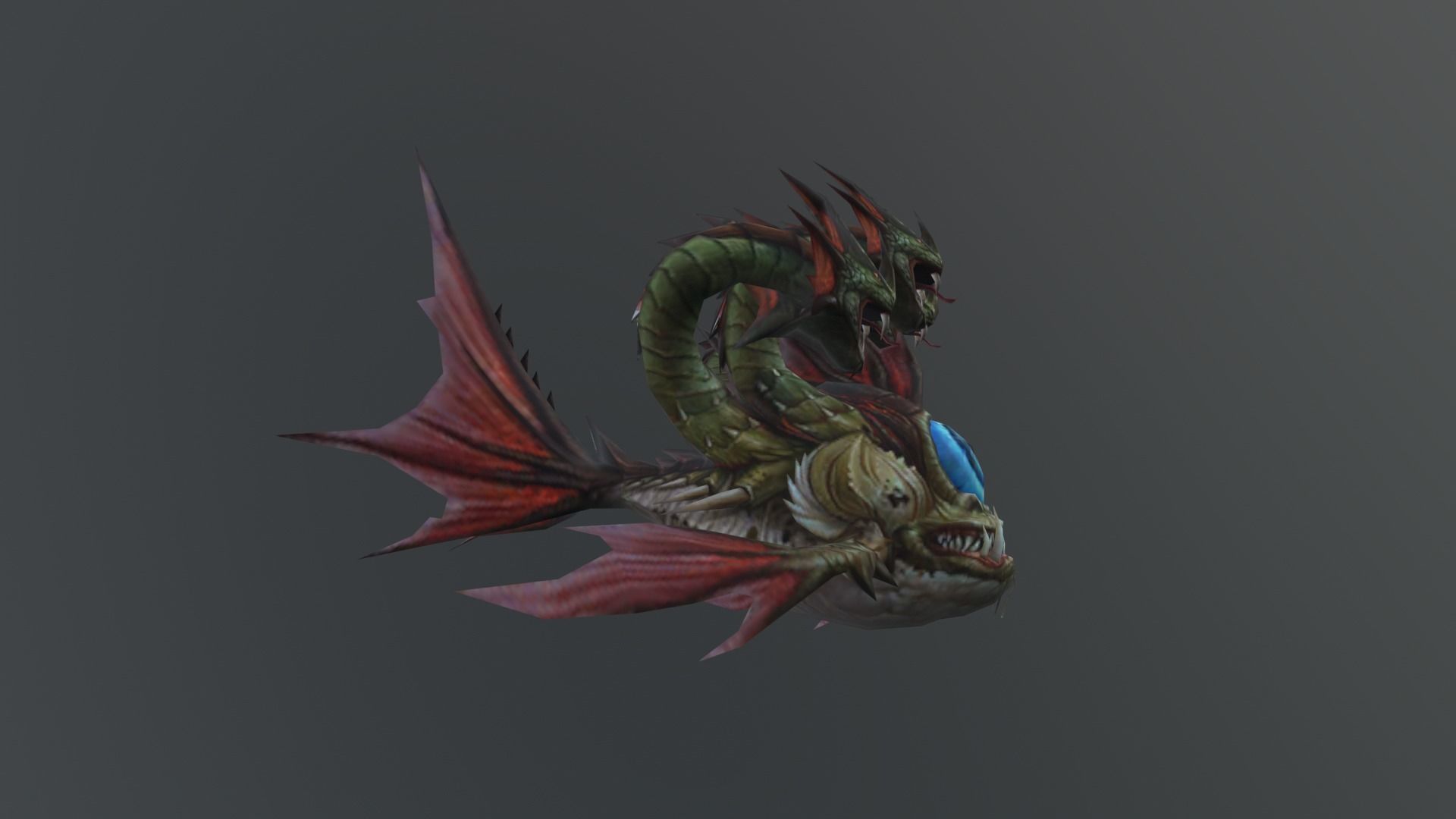 Monster Fish Dragon Low-poly 3D model_5