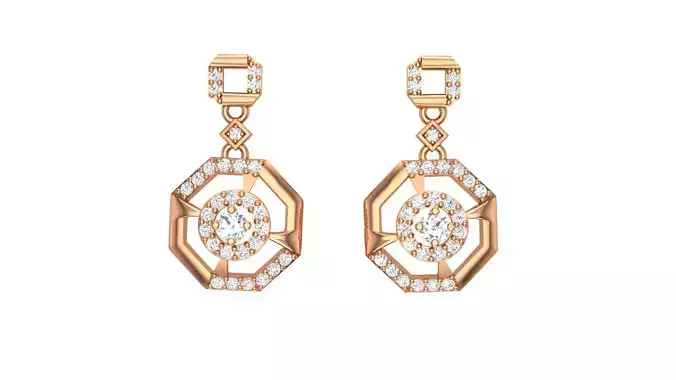 Women Diamond Earrings stl obj gltf glb 3mf renders details