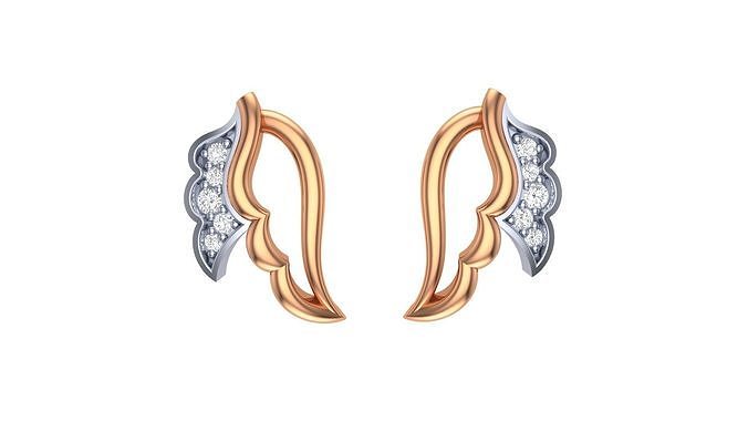 Women Diamond Earrings stl obj gltf glb 3mf renders details 3D print model
