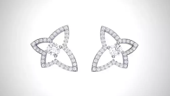 Women Diamond Earrings stl obj gltf glb 3mf renders details