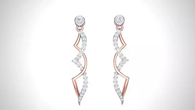 Women Diamond Earrings stl obj gltf glb 3mf renders details