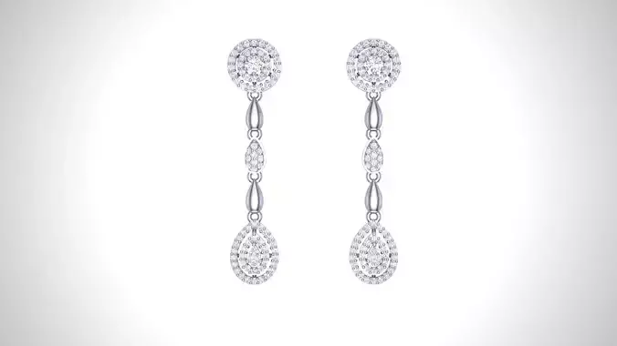 Women Diamond Earrings stl obj gltf glb 3mf renders details