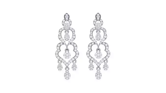 Women Diamond Earrings stl obj gltf glb 3mf renders details