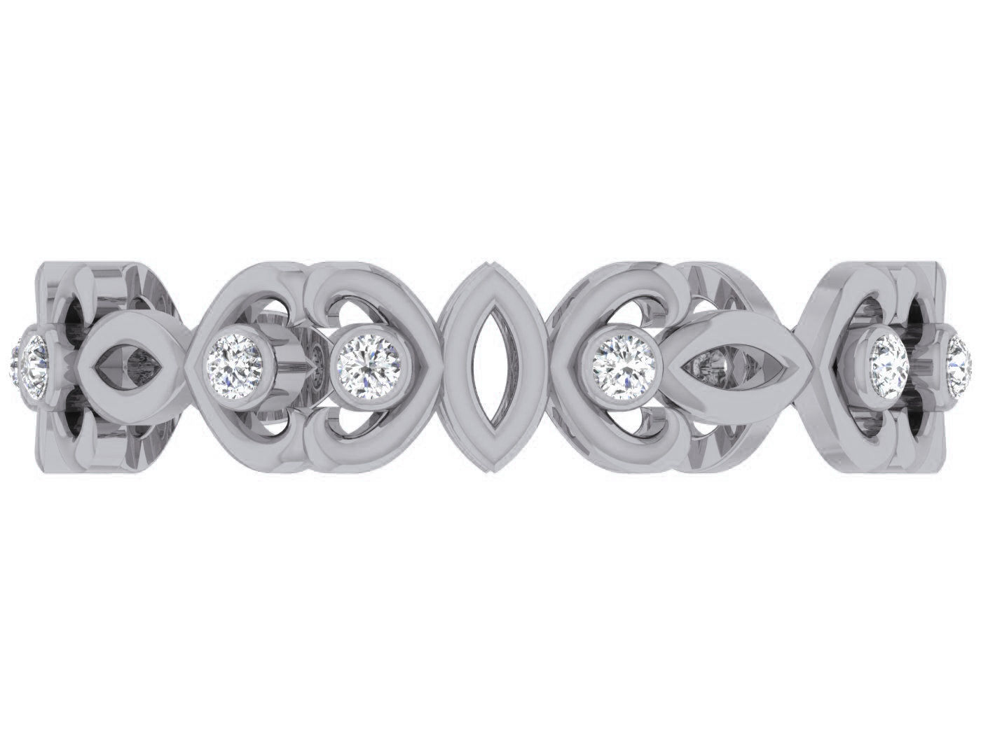 Diamond band ring 3dm stl obj gltf glb 3mf renders details 3D print model_11