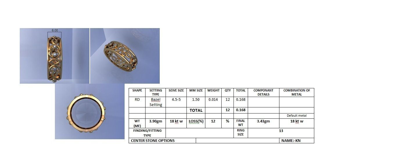 Diamond band ring 3dm stl obj gltf glb 3mf renders details 3D print model_4