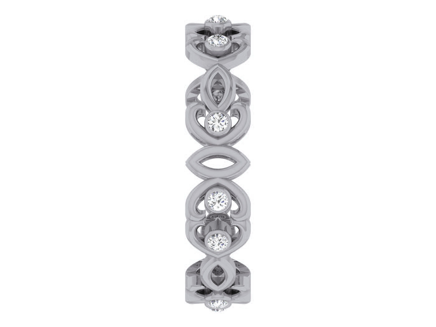 Diamond band ring 3dm stl obj gltf glb 3mf renders details 3D print model_9