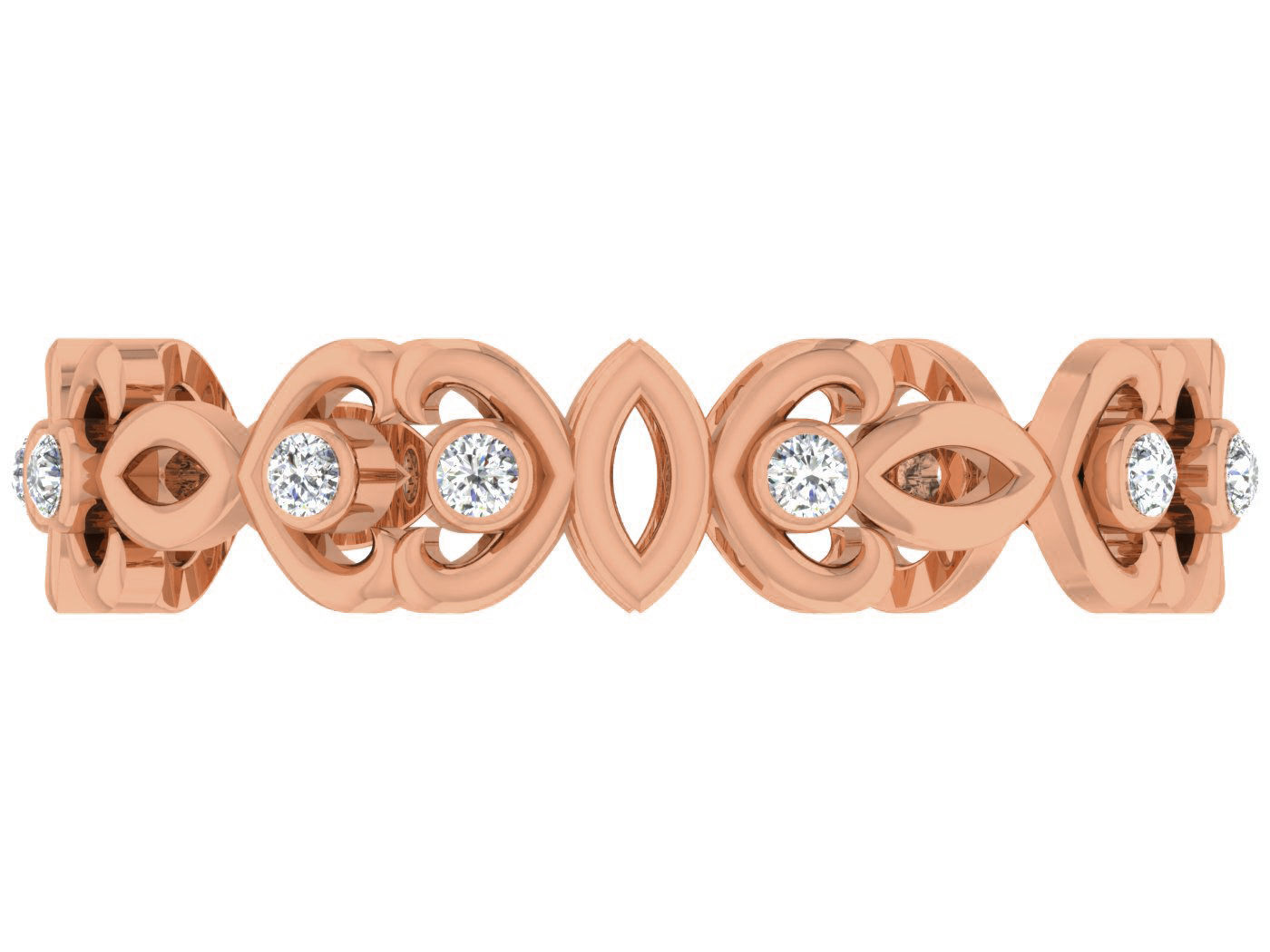 Diamond band ring 3dm stl obj gltf glb 3mf renders details 3D print model_12