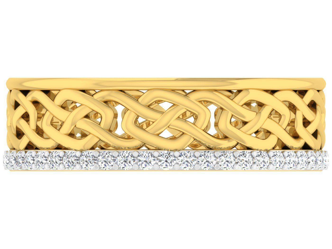 Diamond band ring 3dm stl obj gltf glb 3mf renders details 3D print model_11