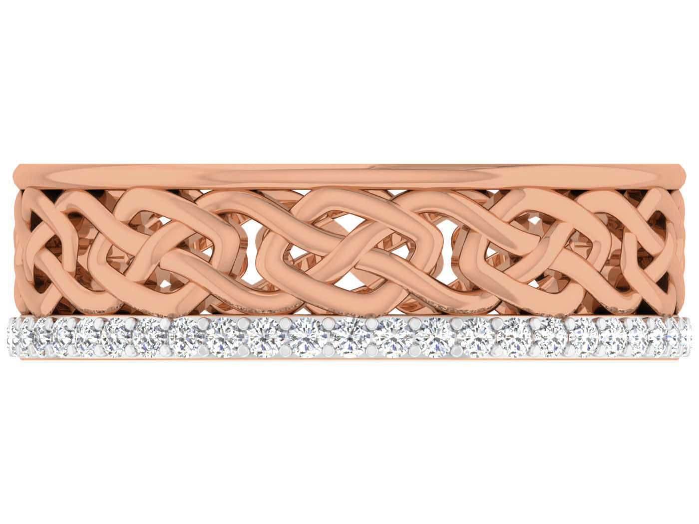 Diamond band ring 3dm stl obj gltf glb 3mf renders details 3D print model_12