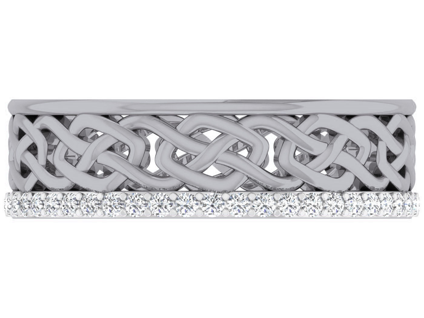 Diamond band ring 3dm stl obj gltf glb 3mf renders details 3D print model_10