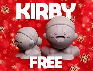KIRBY CHRISTMAS FREE Free 3D print model