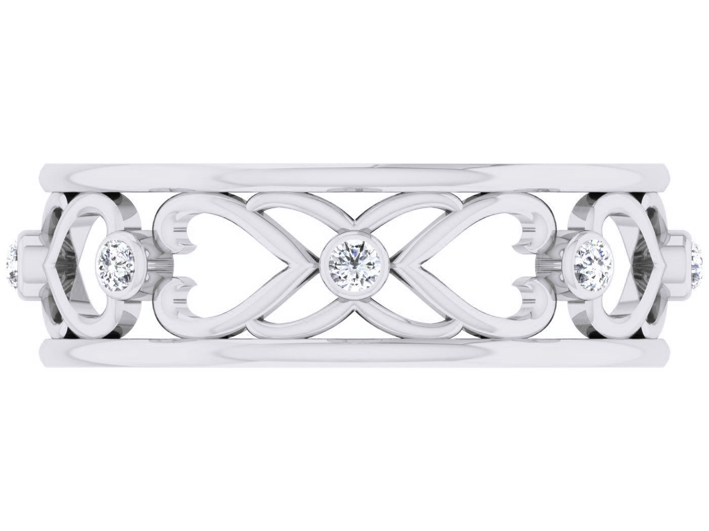 Diamond band ring 3dm stl obj gltf glb 3mf renders details 3D print model_11