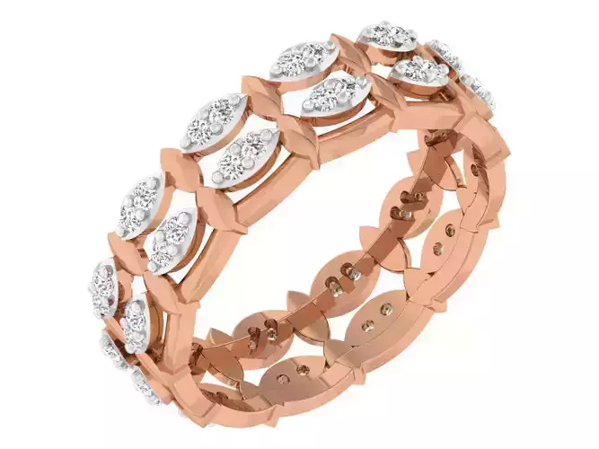 Diamond band ring 3dm stl obj gltf glb 3mf renders details
