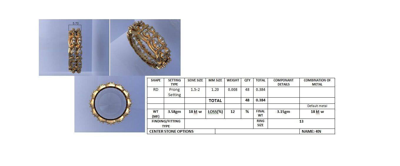 Diamond band ring 3dm stl obj gltf glb 3mf renders details 3D print model_3