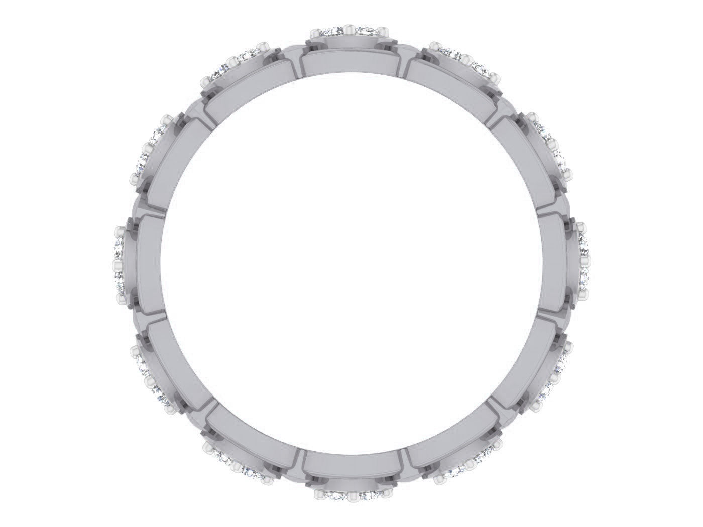 Diamond band ring 3dm stl obj gltf glb 3mf renders details 3D print model_5