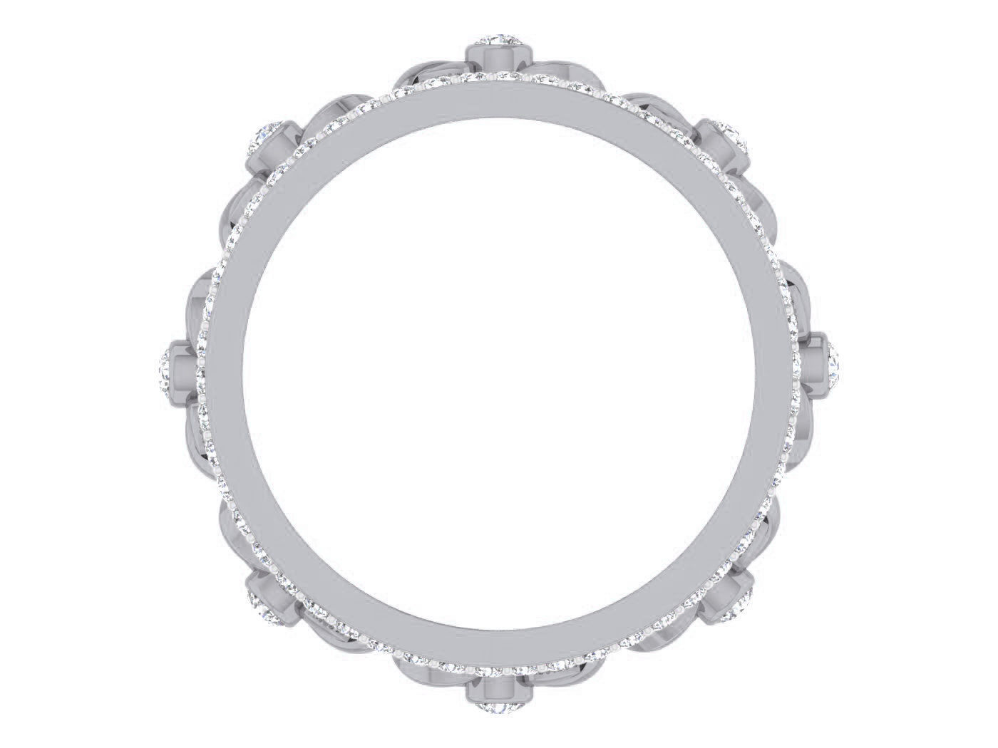 Diamond band ring 3dm stl obj gltf glb 3mf renders details 3D print model_5