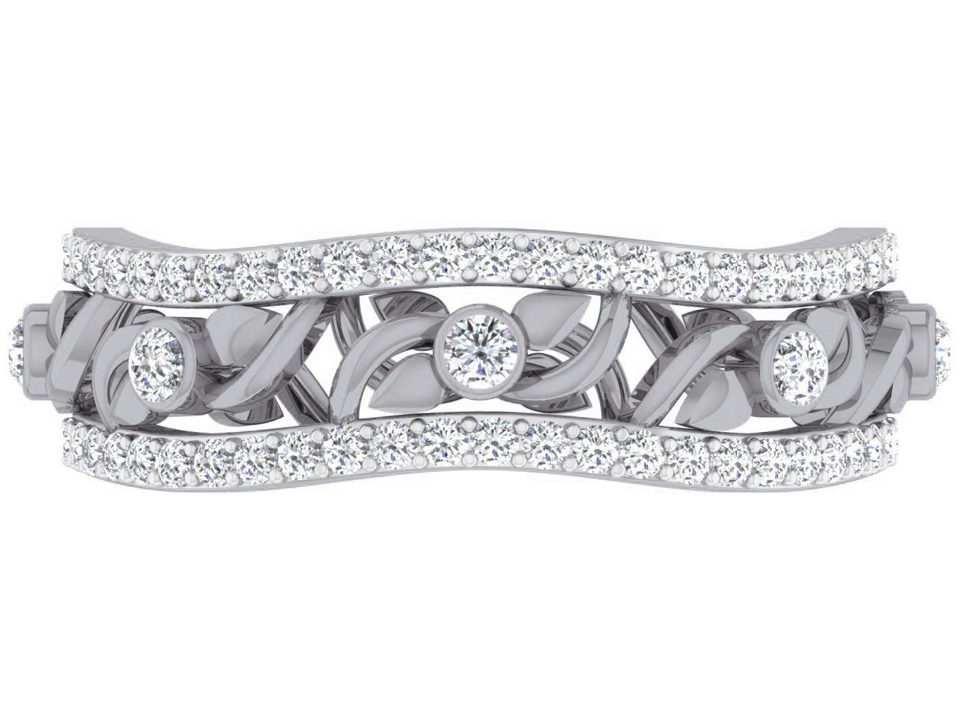 Diamond band ring 3dm stl obj gltf glb 3mf renders details 3D print model_12