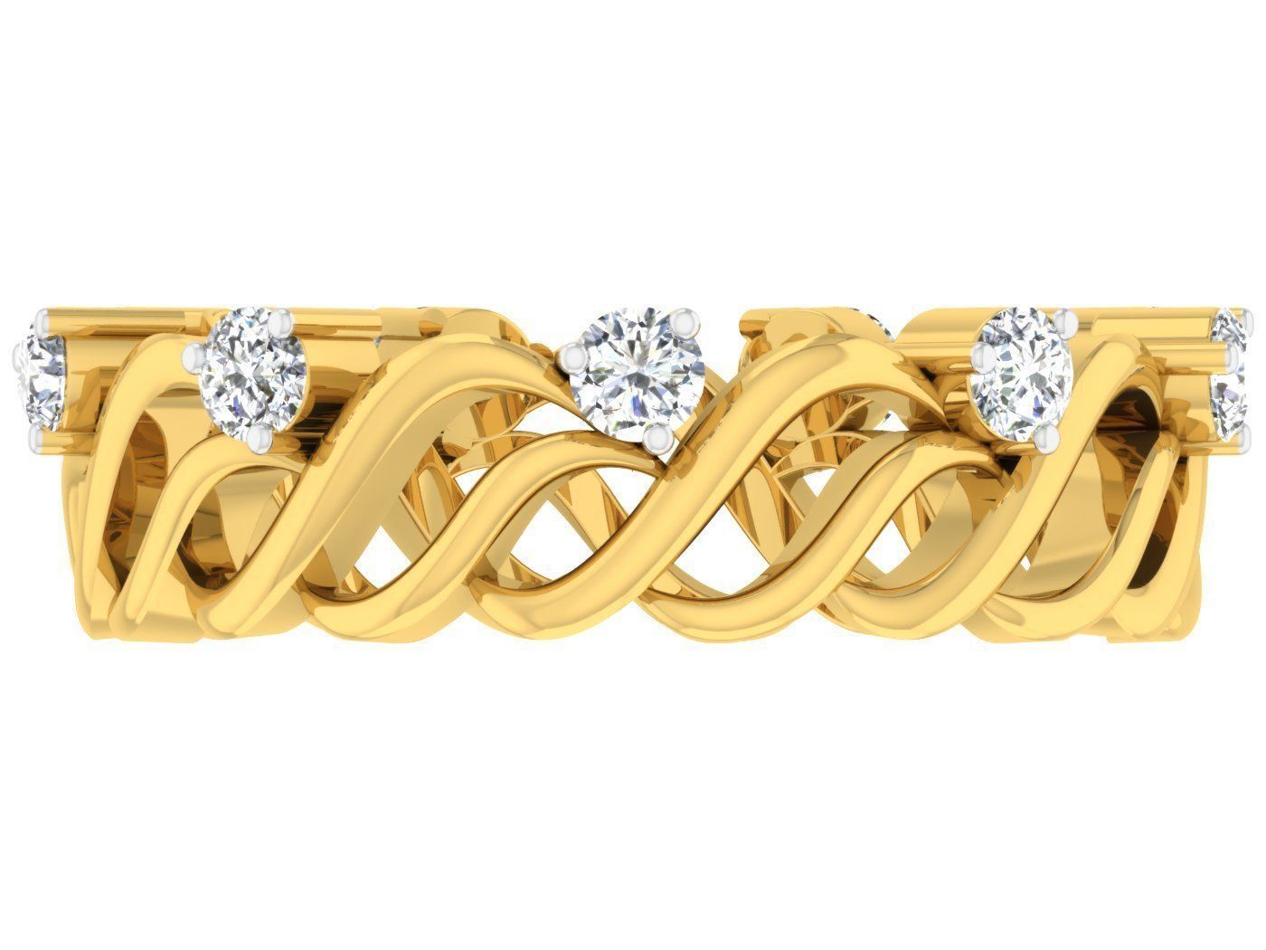 Diamond band ring 3dm stl obj gltf glb 3mf renders details 3D print model_12