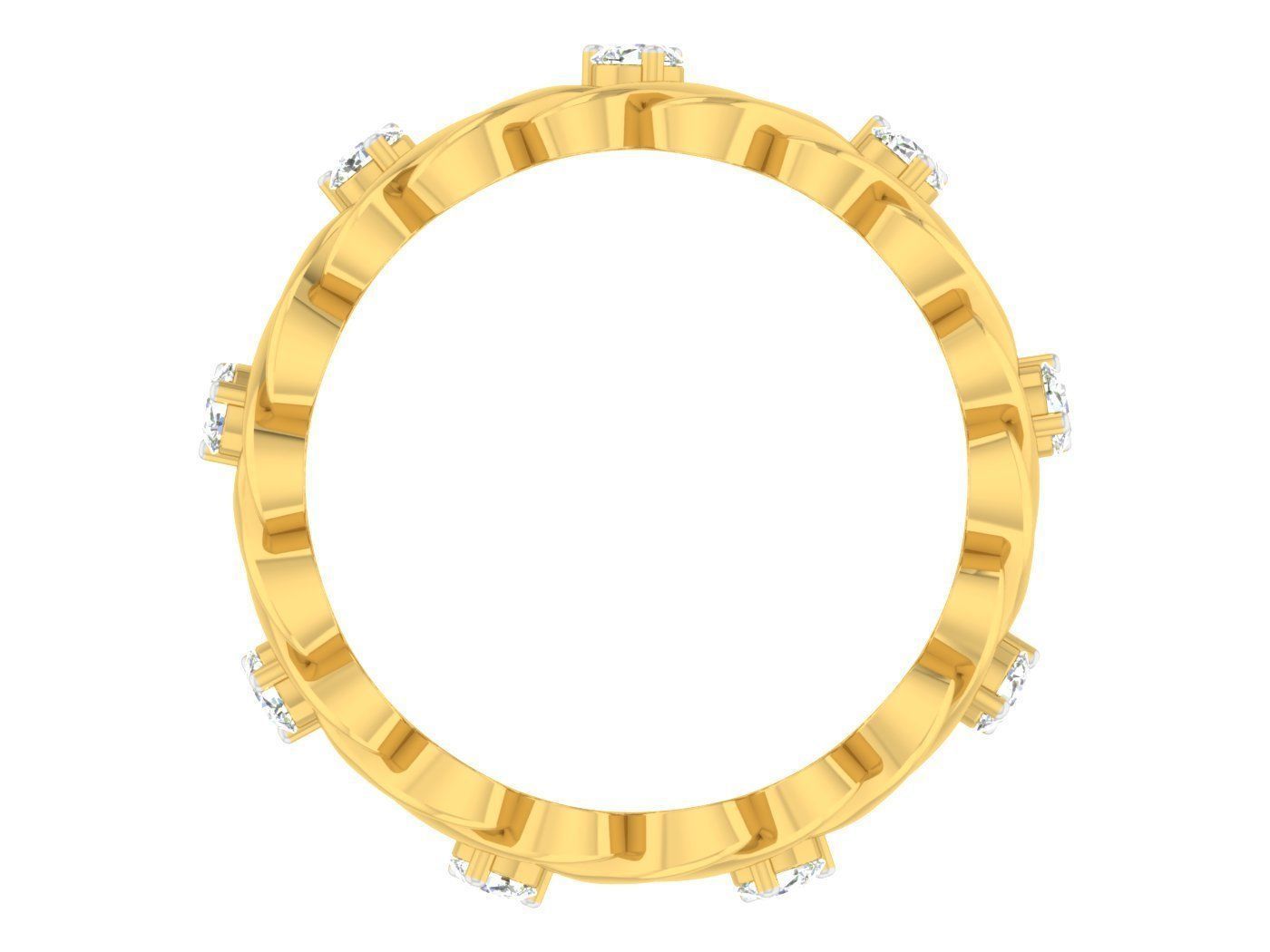 Diamond band ring 3dm stl obj gltf glb 3mf renders details 3D print model_6