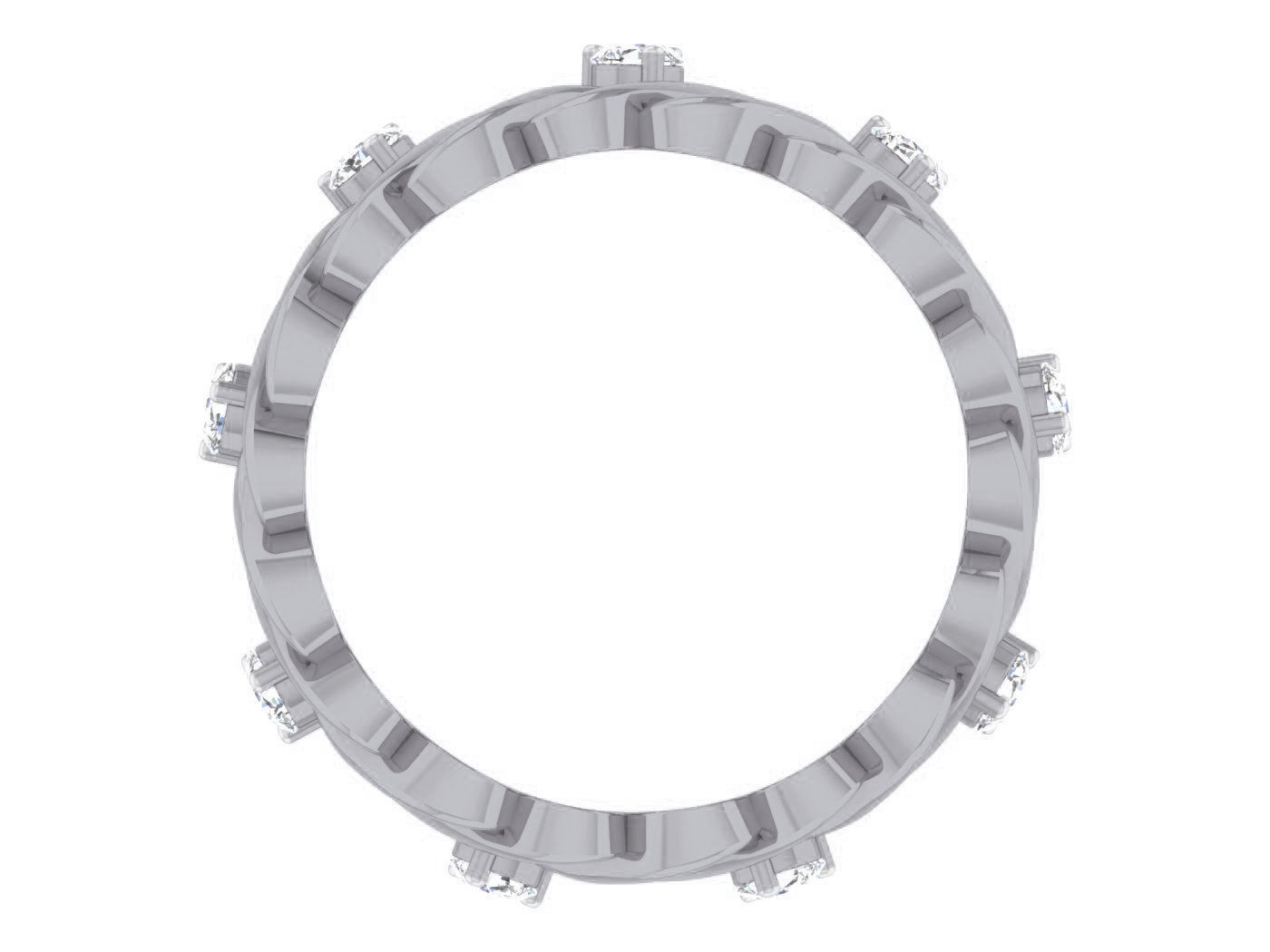 Diamond band ring 3dm stl obj gltf glb 3mf renders details 3D print model_5